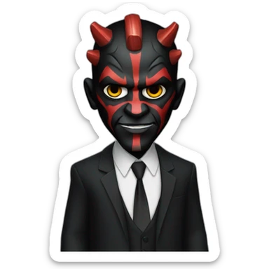 darth maul in suit and tie sticker