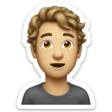 Visage avec des joues gonflé et de l'air qui sort de la bouche sticker