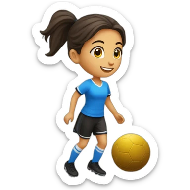 Girl play football in Al nascer Al sode sticker