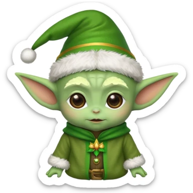 baby yoda elf christmas sticker