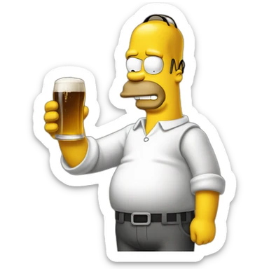 Homer entrain de boire une biere sticker