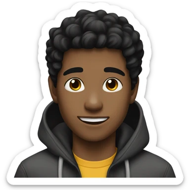 teen boy with black hair sticker