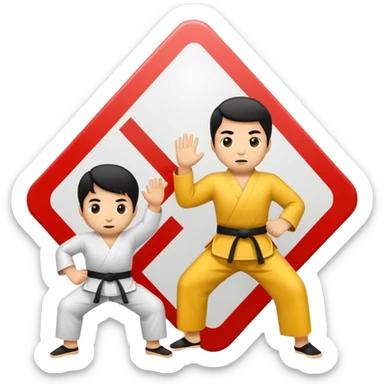 traffic sign style emoji of no martial arts allowed sticker