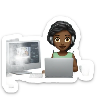 video editor woman  sticker