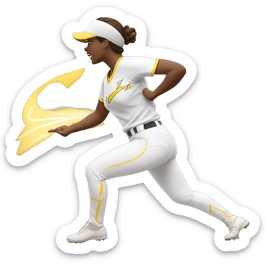Softball player lightning logo sticker