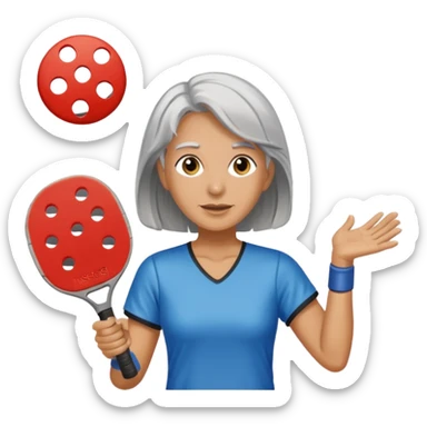 Female gray hair pickleball sticker