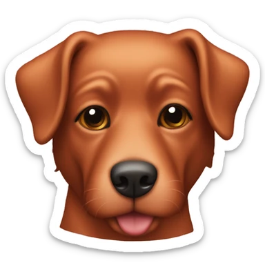 Copper colored dog with red gingham color  sticker