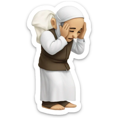 a moslem is doing shalat sticker