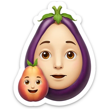 Weird emoji with eggplant and peaches sticker