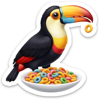 Toucan fruitloops sticker