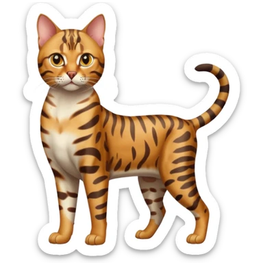 full body of bengal cat, front view sticker