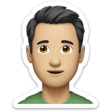 short skinny guy with a big forehead and straight black short hair sticker