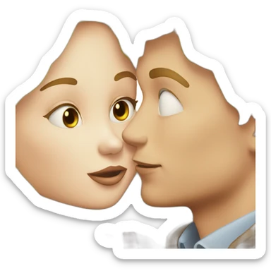Blond boy kissing a blonde girl sticker