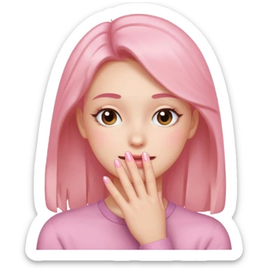 blushing with fingers sticker