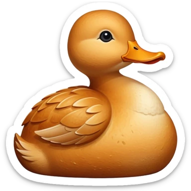 loaf of gluten bread in the shape of a duck, detailed bread texture sticker