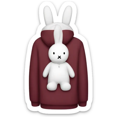 miffy with burgundy pyjamas sticker