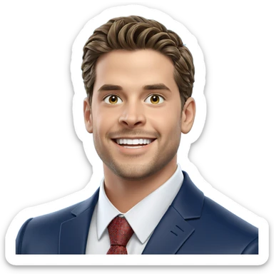 smiling boy in formal attire sticker
