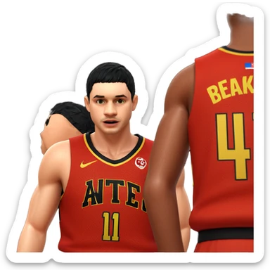 boys in basketball uniforms sticker