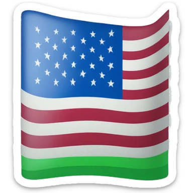 bandera como la de USA pero en azul y verde con una "J" sticker