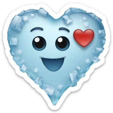 iceed heart with the letter R sticker