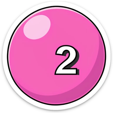 pink billiard ball with the number 23 sticker