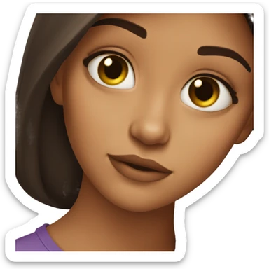A brunett girl whit hazel eyes sticker