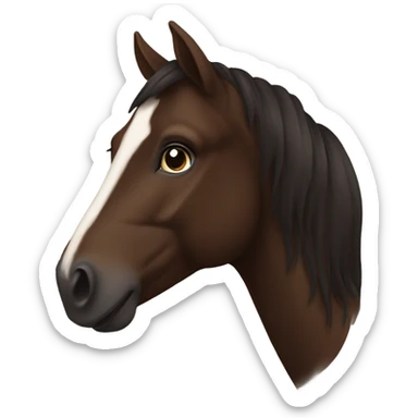 Dark brown horse with brown face  sticker