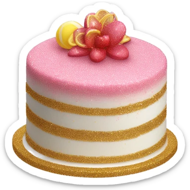 Realistic cake with glitter sticker