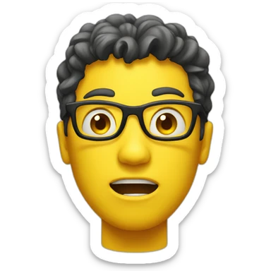 Nerd yellow emoji shock face sticker
