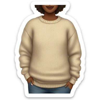 cozy beige sweater sticker