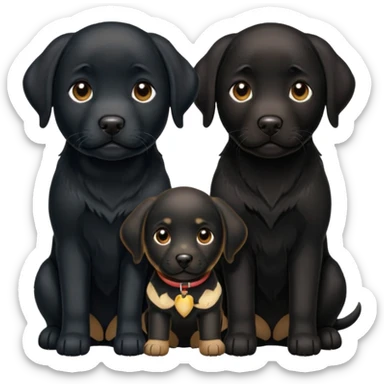 2 black Labrador retrievers 1 puppy 1 is 8 sticker