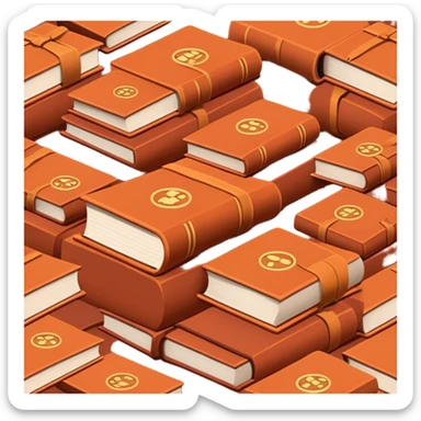 Psychology books in dark terracotta color without face sticker