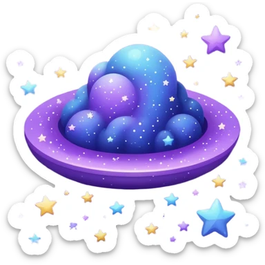 Galaxy with a blueish purple filled with stars. sticker