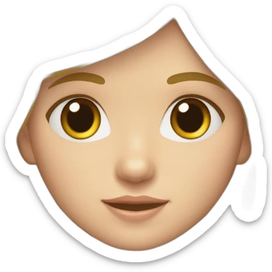 Niña rubia con flequillo y gato sticker