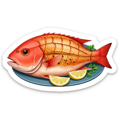 red snapper fish dinner sticker