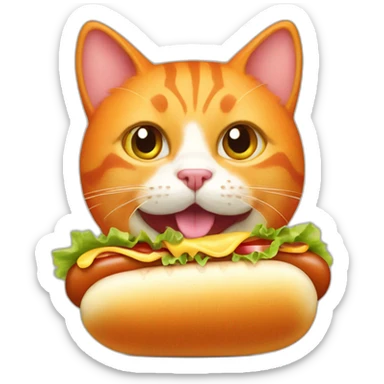 Orange cat rating hotdog sticker