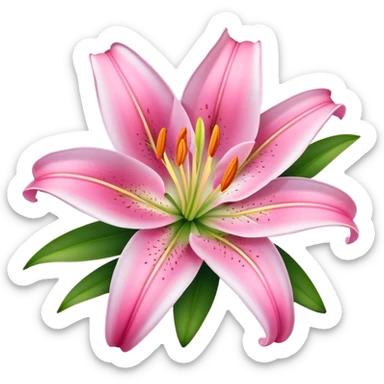 pink lily  sticker