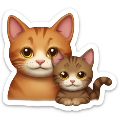 Red and brown cats are purring  sticker