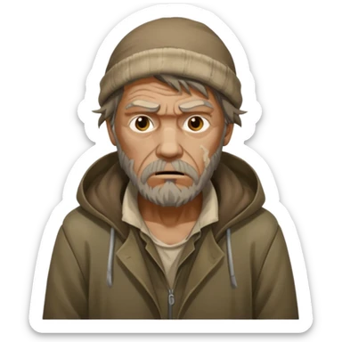 homeless guy mugging someone sticker