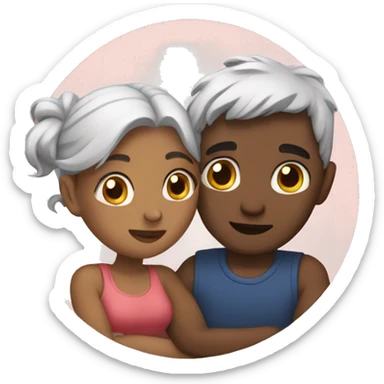 Couple cuddling sticker