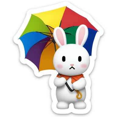 Miffy holding an umbrella sticker