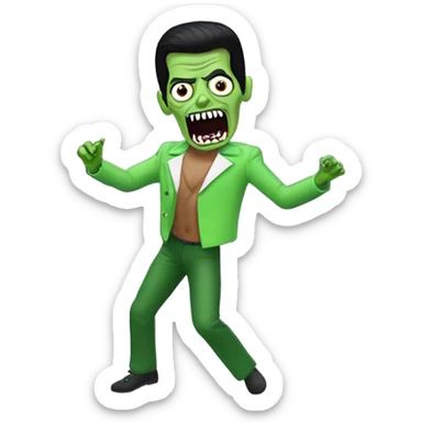 freddie mercury green zombie dancing sticker