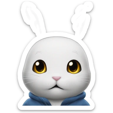 yugy bunny watching anime bleach sticker