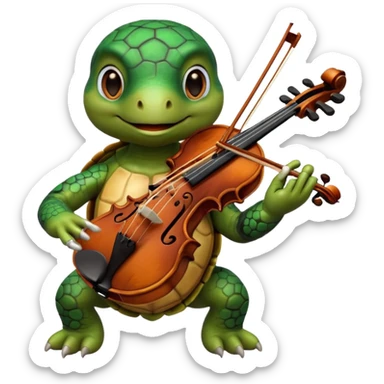 TUrtle playing violin sticker
