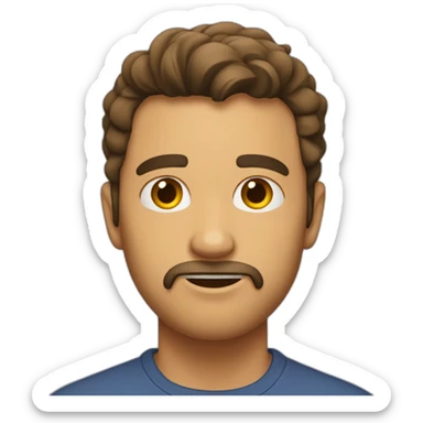 Hombre joven sin barba petiso morocho soriendo sticker