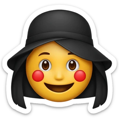 Quiero un emoji con una gorrita negra con las letras CH en color rojo sticker