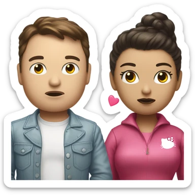 hello kitty saying no to elon musk and making him sad sticker