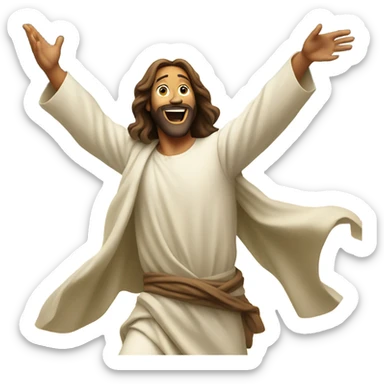 Excited Jesus Dancing sticker