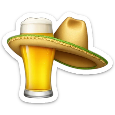 cerveza con sombrero sticker