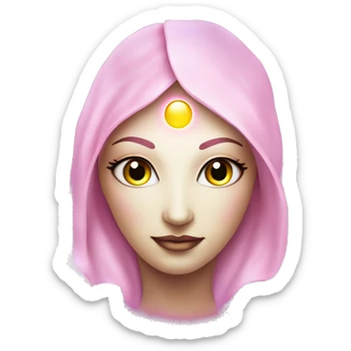 Pleiadian radiant glowing diva woman female third eye pink sticker